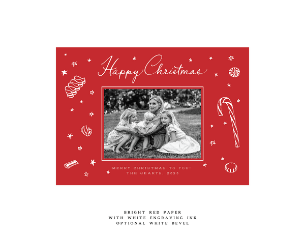 Evie 1-Color Engraved Medium Holiday Card