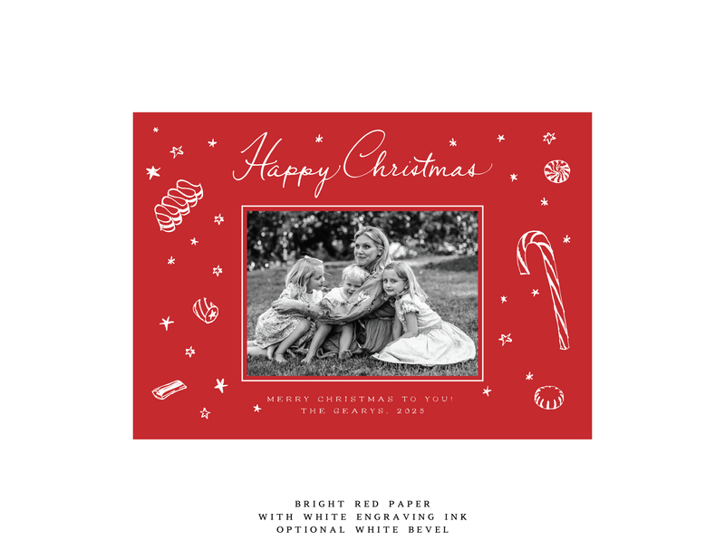 Evie 1-Color Engraved Medium Holiday Card