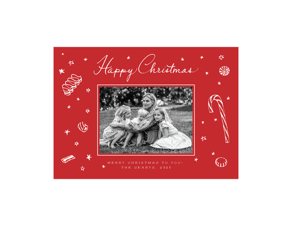 Evie 1-Color Engraved Medium Holiday Card