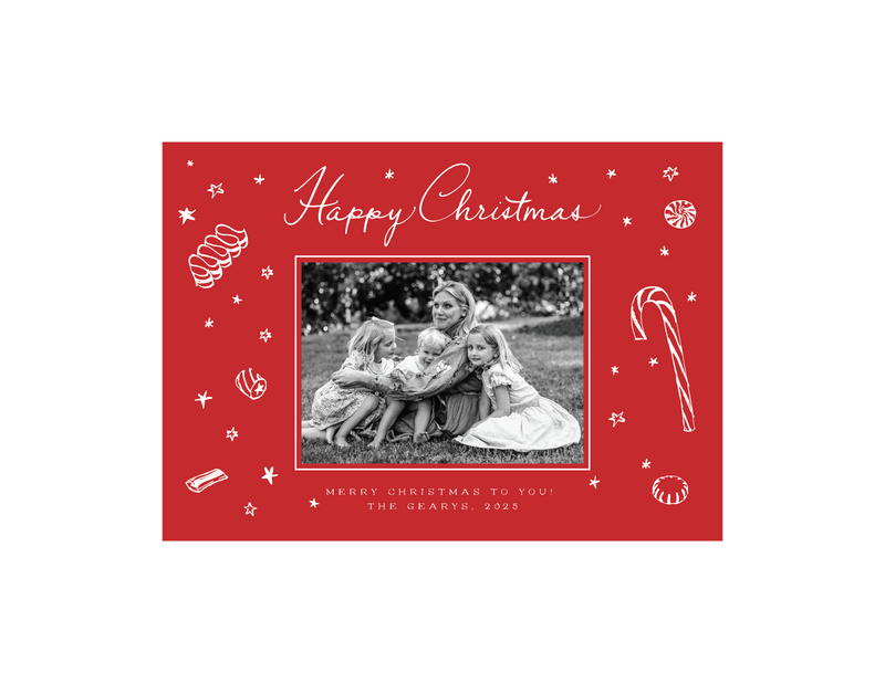 Evie 1-Color Engraved Medium Holiday Card