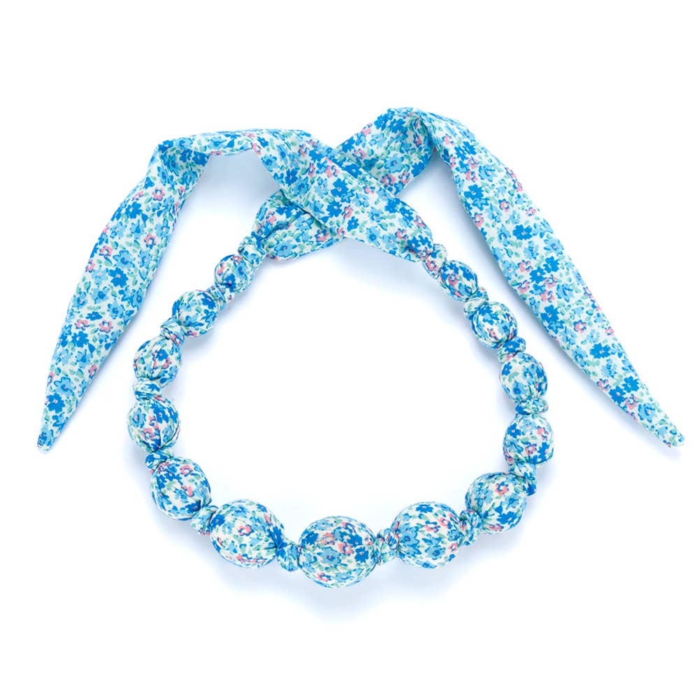 Girls Blue Floral Meadow Necklace