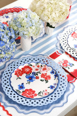Light Blue Basketweave Dinner Paper Plates