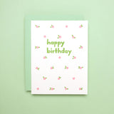 Mini Floral Birthday Letterpress Greeting Card