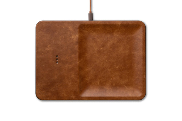 Leather Wireless Charger with Valet Tray