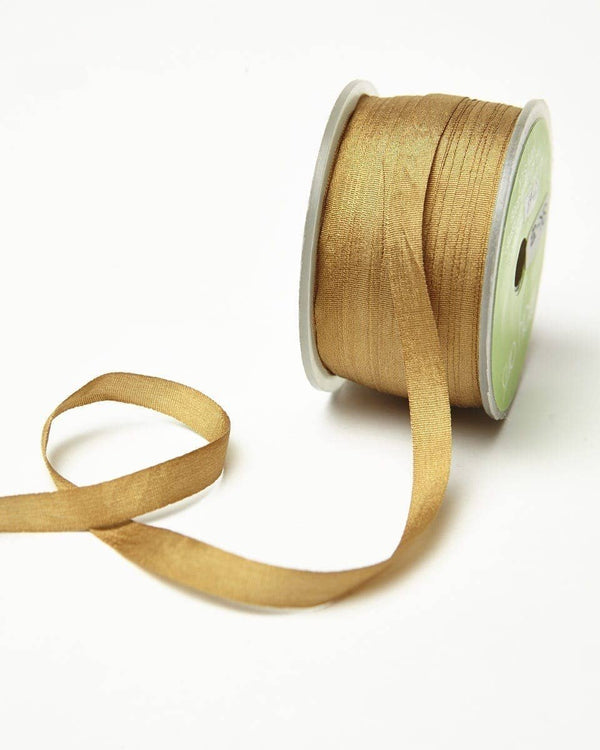 1/4" Antique Gold Silk Ribbon