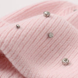 Pink Angora Crystal Beanie