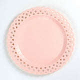 Pink Basketweave Dinner Paper Plates