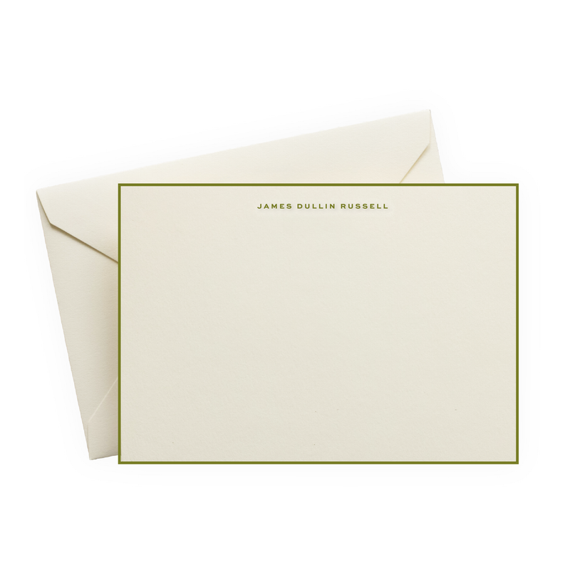 Frances Thank You Card with Hand-Painted Moss Border