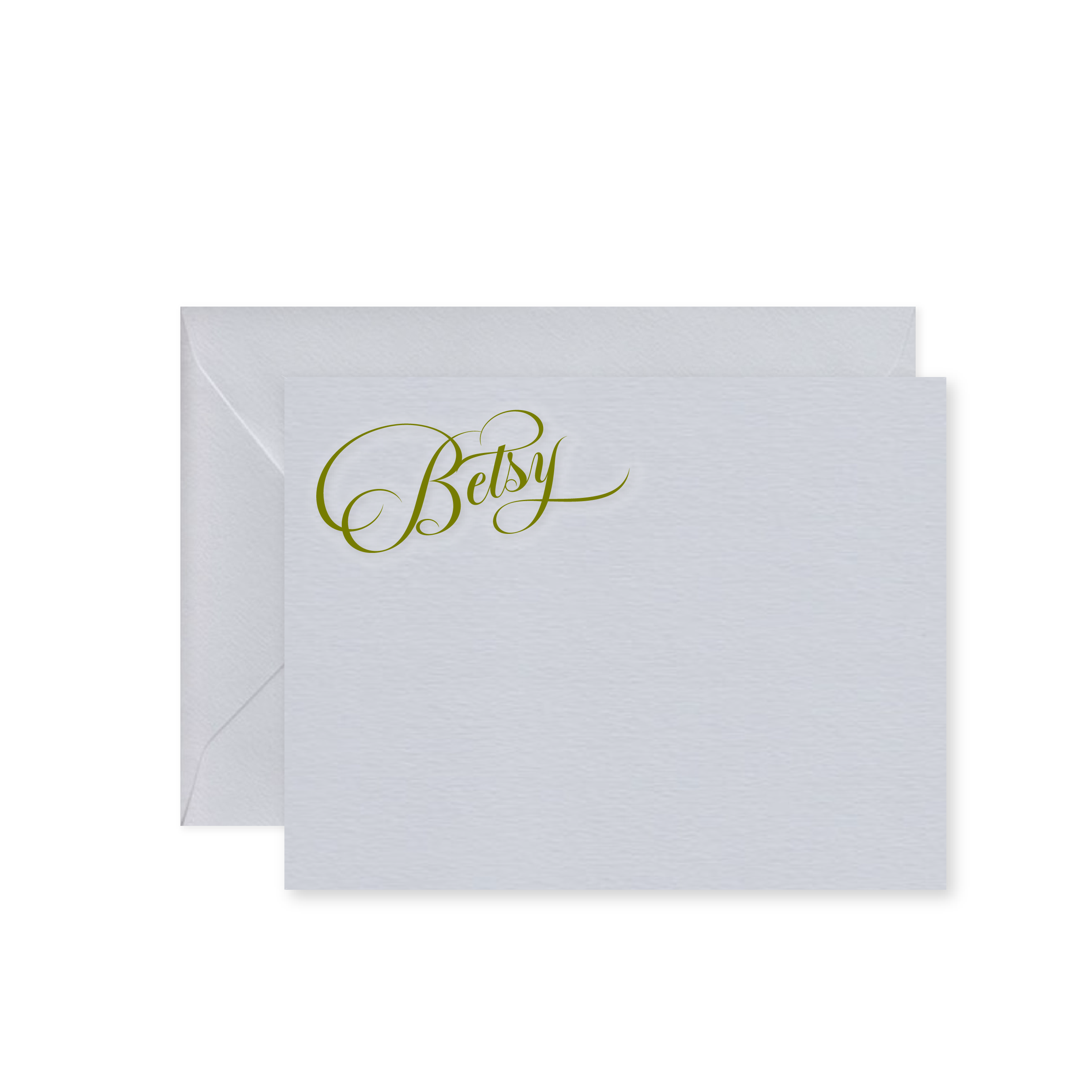 Frances Wedding Thank You Card – Cool Blue with Moss Green