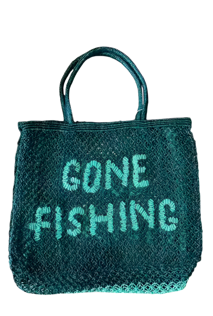 Gone Fishing Jute Tote