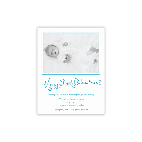 Henley Birth Announcement Letterpress Small Holiday Card