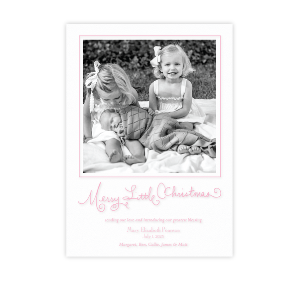 Henley Birth Announcement Engraved Medium Holiday Card
