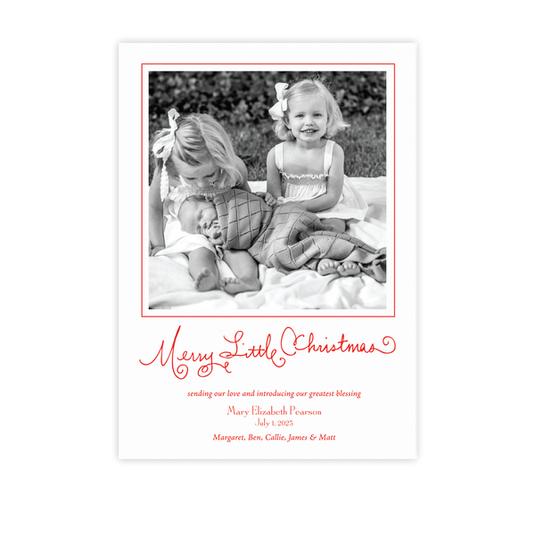Henley Birth Announcement Letterpress Medium Holiday Card