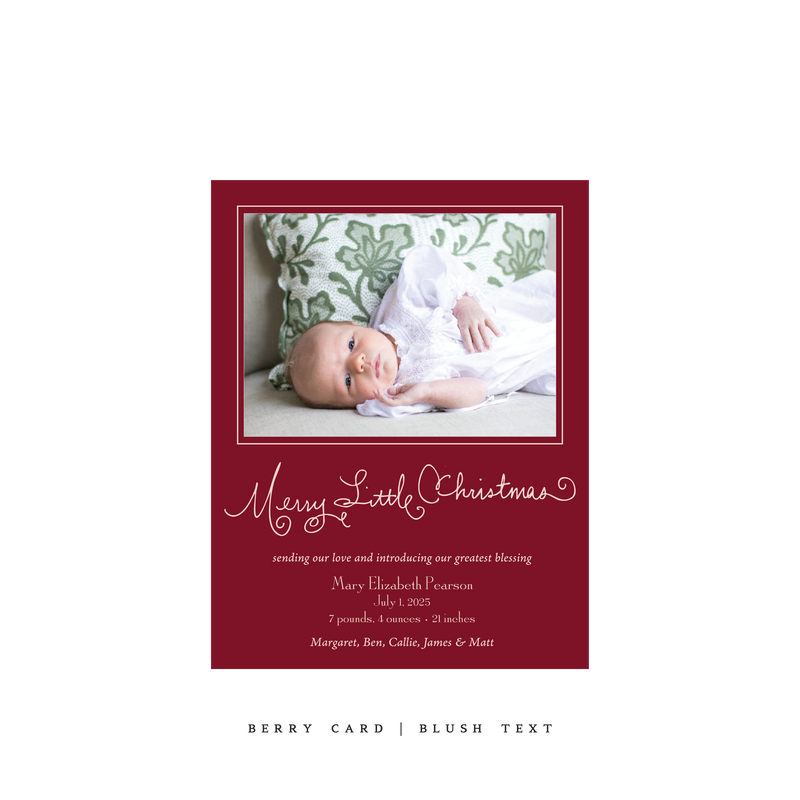 Henley Birth Announcement Classic Printed Small Holiday Card