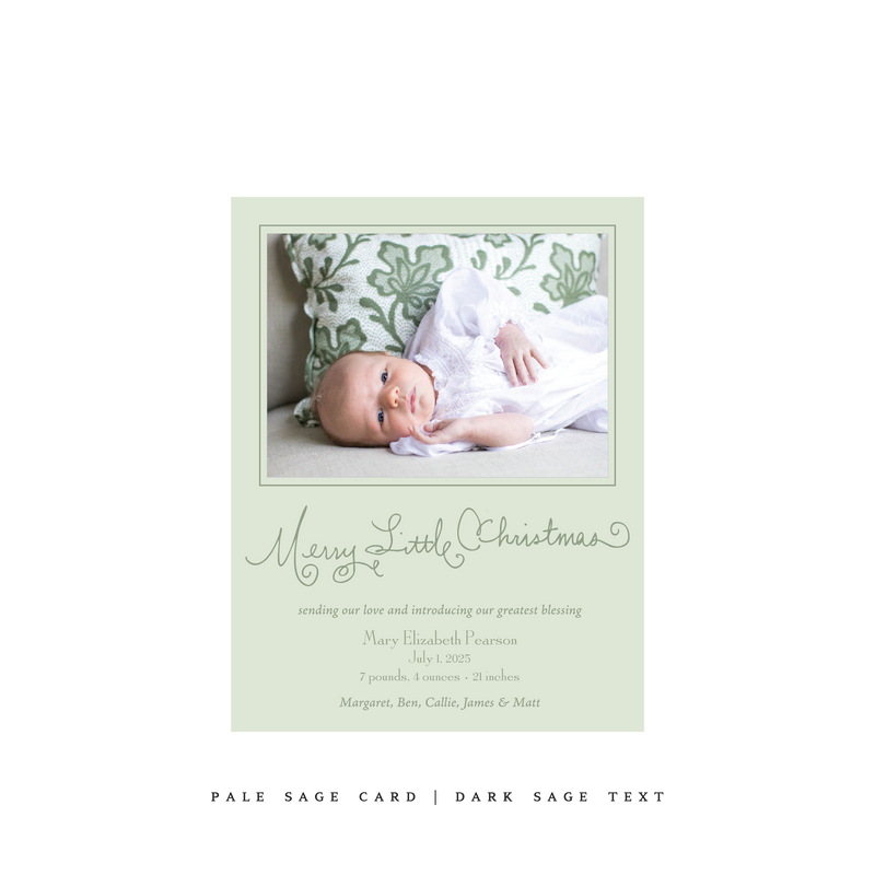 Henley Birth Announcement Classic Printed Small Holiday Card