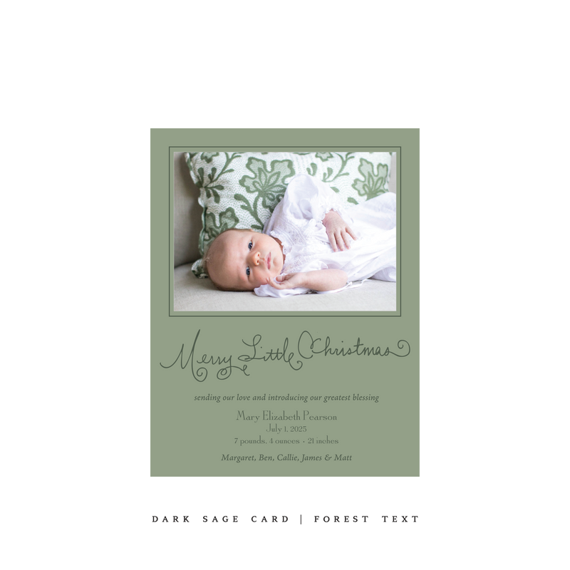 Henley Birth Announcement Classic Printed Small Holiday Card