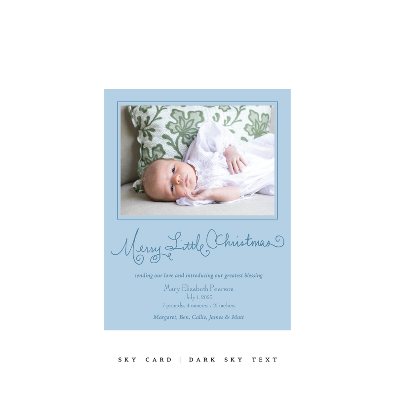 Henley Birth Announcement Classic Printed Small Holiday Card