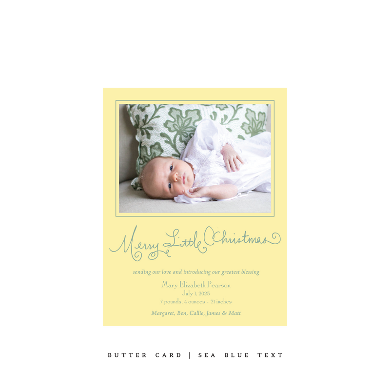 Henley Birth Announcement Classic Printed Small Holiday Card