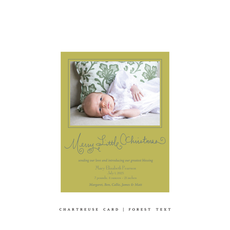 Henley Birth Announcement Classic Printed Small Holiday Card