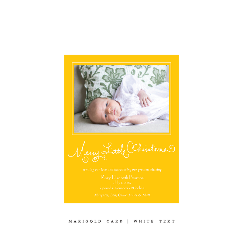 Henley Birth Announcement Classic Printed Small Holiday Card