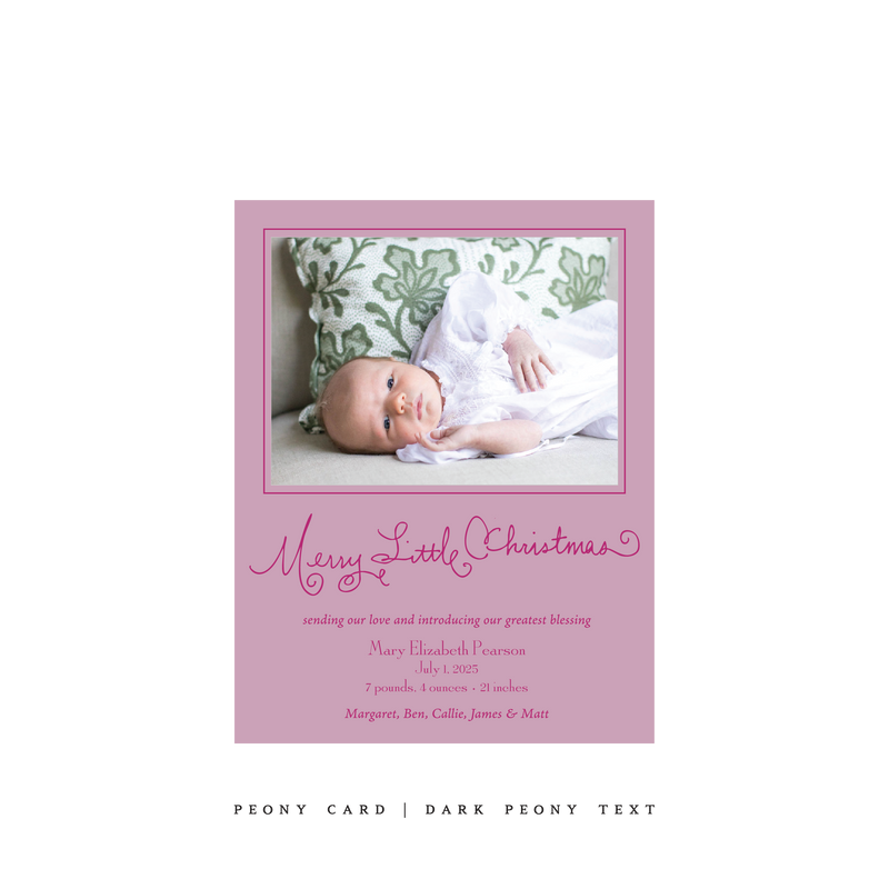 Henley Birth Announcement Classic Printed Small Holiday Card