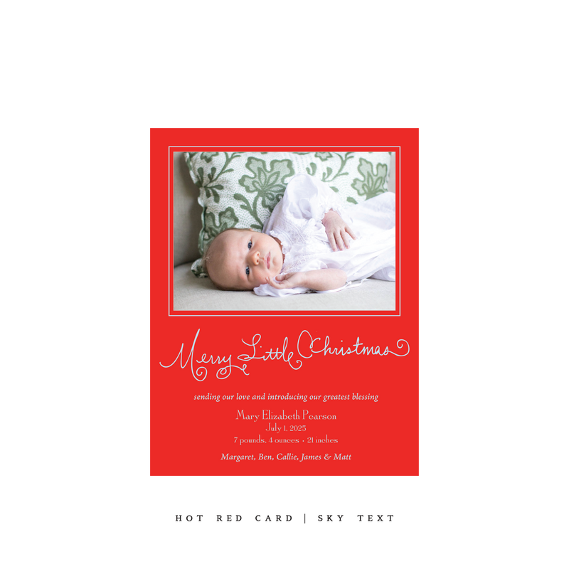 Henley Birth Announcement Classic Printed Small Holiday Card