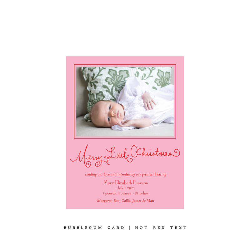 Henley Birth Announcement Classic Printed Small Holiday Card