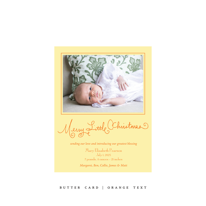 Henley Birth Announcement Classic Printed Small Holiday Card