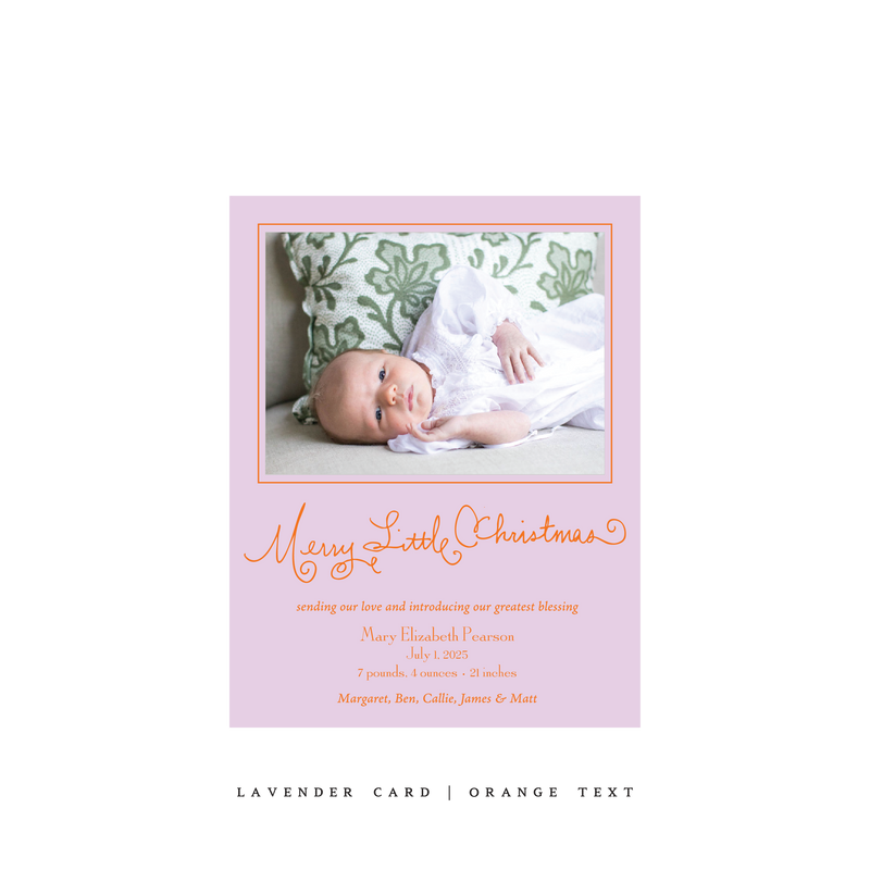 Henley Birth Announcement Classic Printed Small Holiday Card