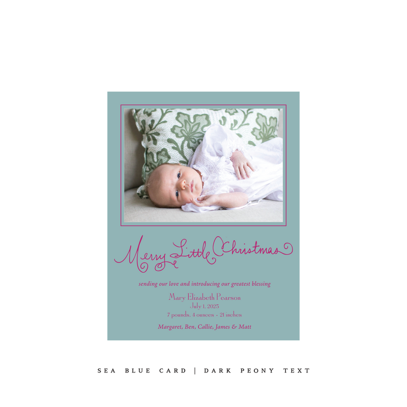 Henley Birth Announcement Classic Printed Small Holiday Card