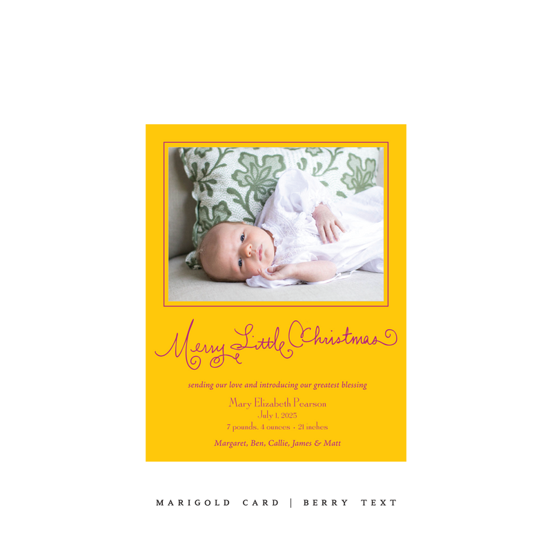 Henley Birth Announcement Classic Printed Small Holiday Card