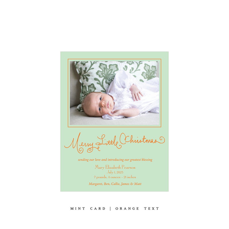 Henley Birth Announcement Classic Printed Small Holiday Card