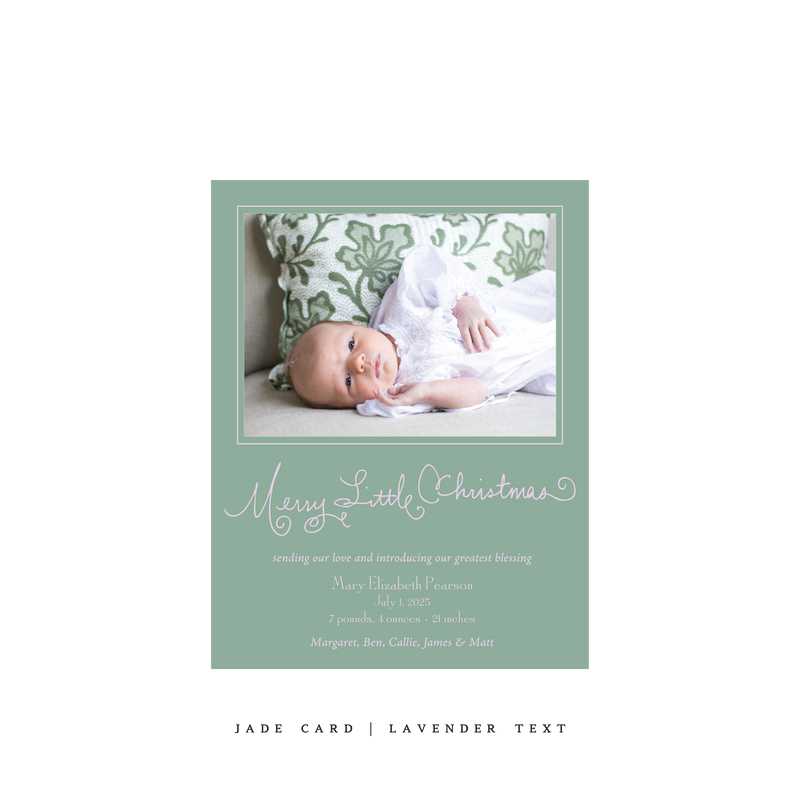 Henley Birth Announcement Classic Printed Small Holiday Card