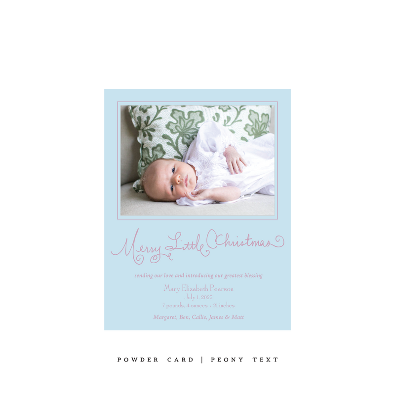 Henley Birth Announcement Classic Printed Small Holiday Card