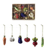 Glass Vegetable Ornaments with Glitter / Boxed Set