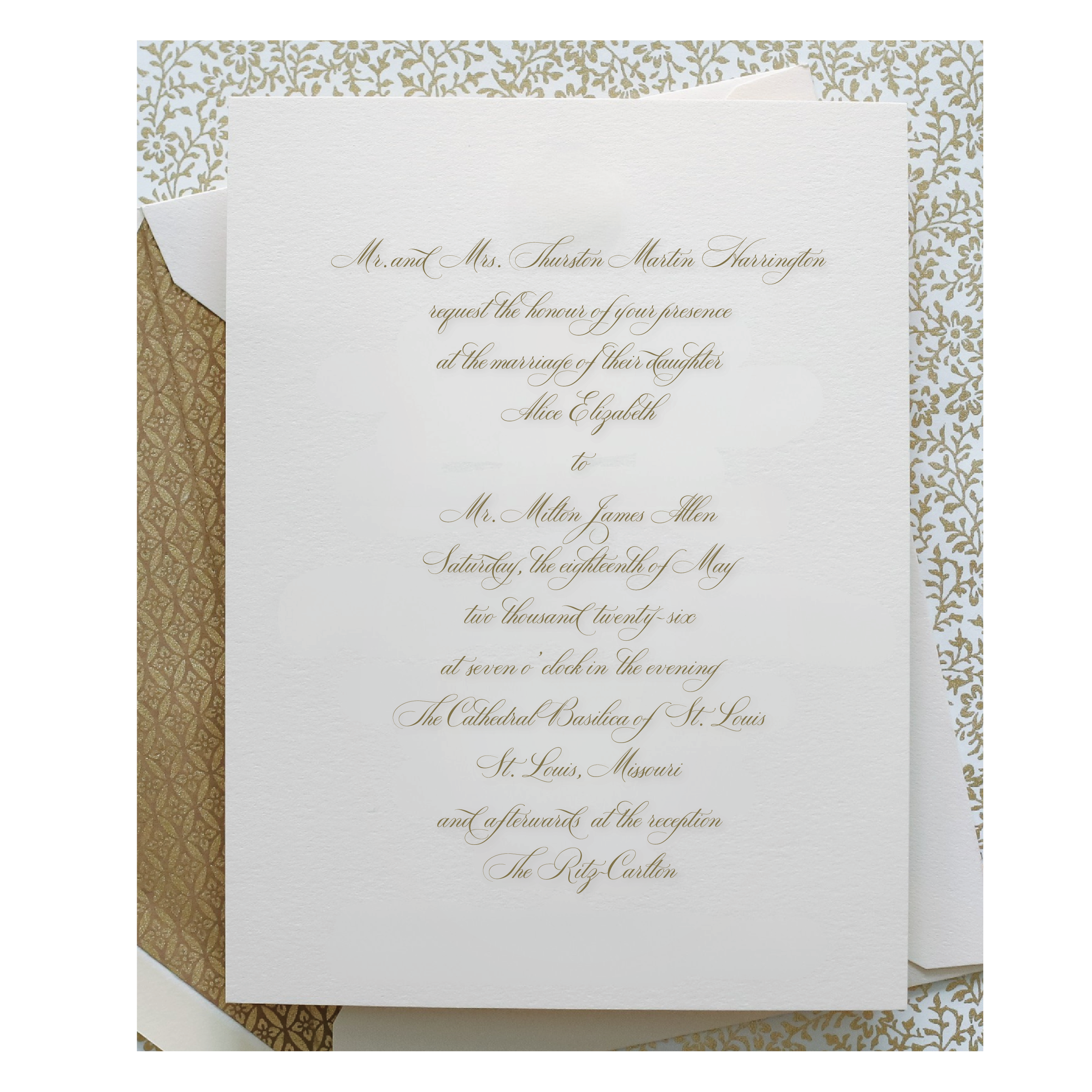 Spencer Classic Engraved Wedding Invitation