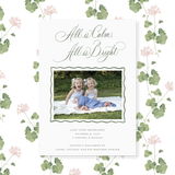 Jane Medium Classic Letterpress Birth Announcement Holiday Card