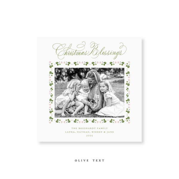 Jane Small Square Classic Printed Holiday Card