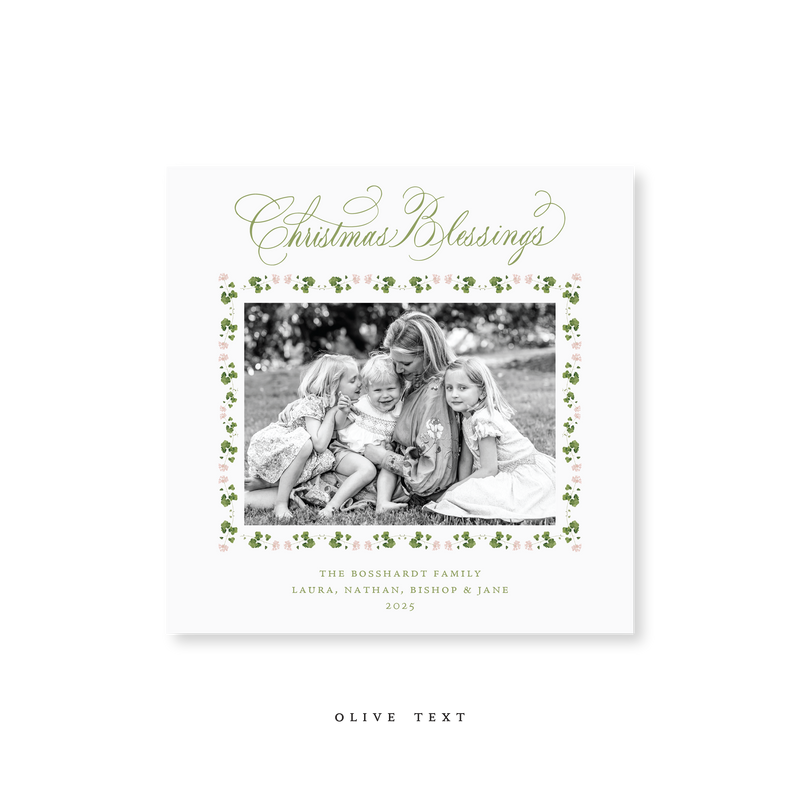 Jane Small Square Classic Printed Holiday Card