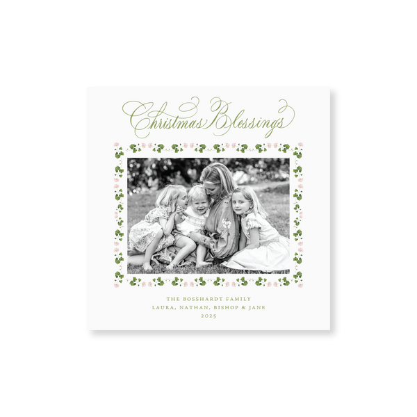 Jane Small Square Classic Printed Holiday Card