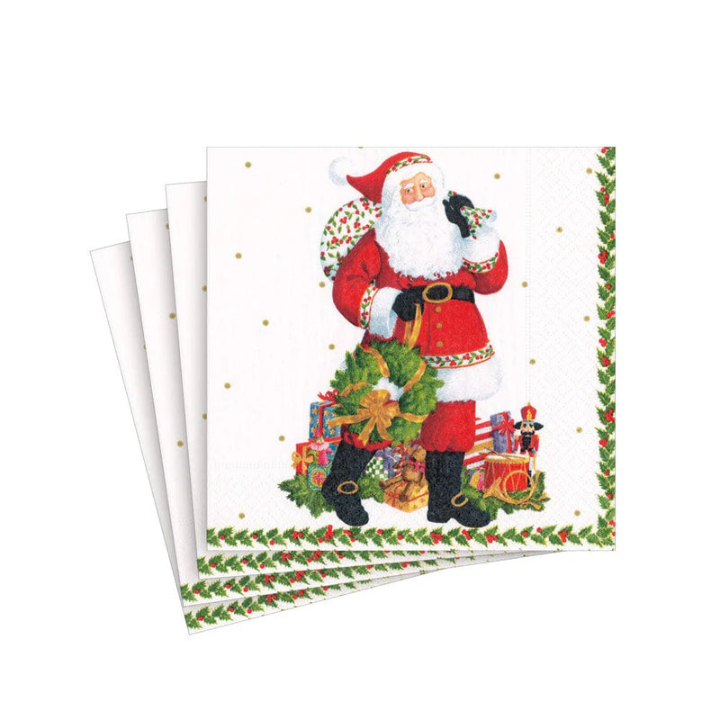 Jolly St Nick Caspari Cocktail Napkins
