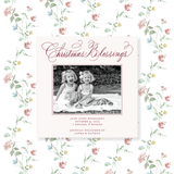 Laura Small Square Classic Letterpress Birth Announcement Holiday Card