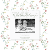 Laura Small Square Classic Letterpress Birth Announcement Holiday Card