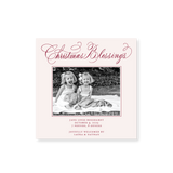 Laura Small Square Classic Letterpress Birth Announcement Holiday Card