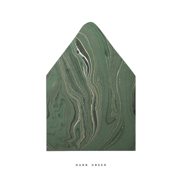 The Dark Green Marble Luxe Envelope Liner