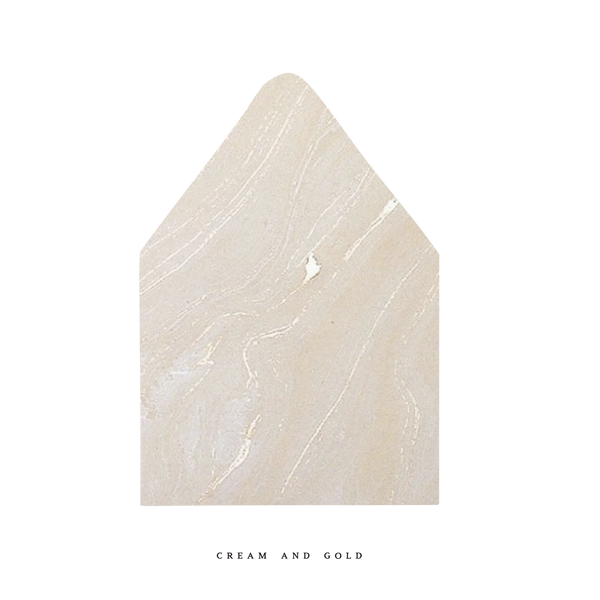 The Cream and Gold Marble Luxe Envelope Liner