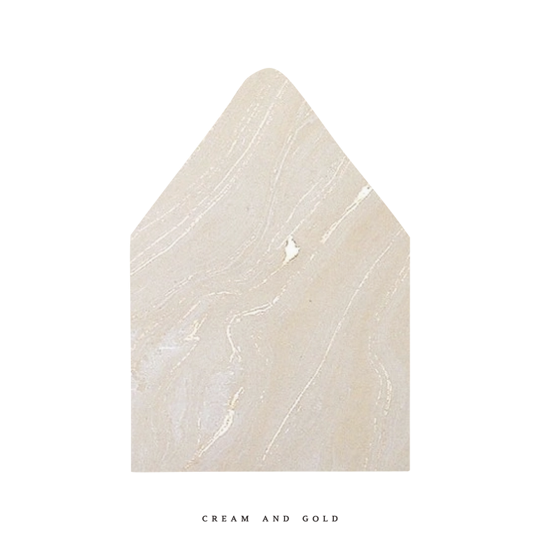 The Cream and Gold Marble Luxe Envelope Liner