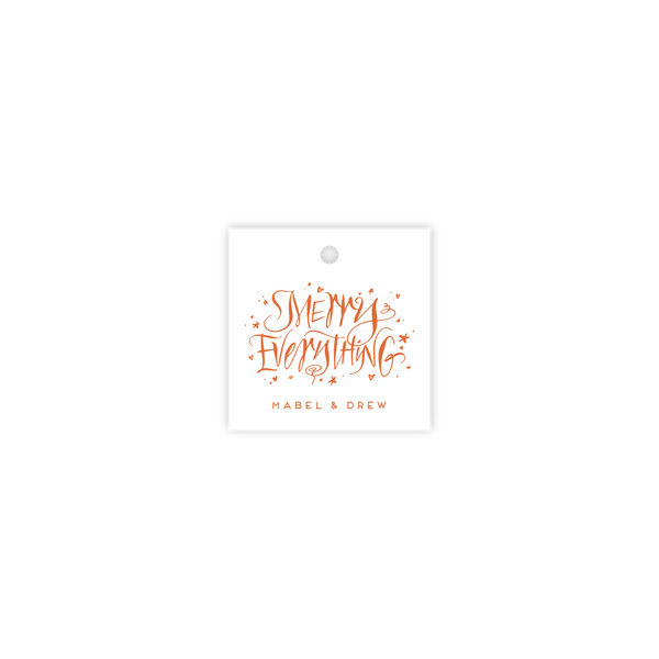 Mayfair 1 Color Letterpress Tag - Square