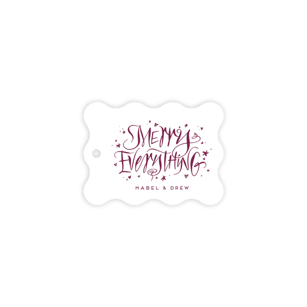 Mayfair 1 Color Letterpress Tag - Wavy