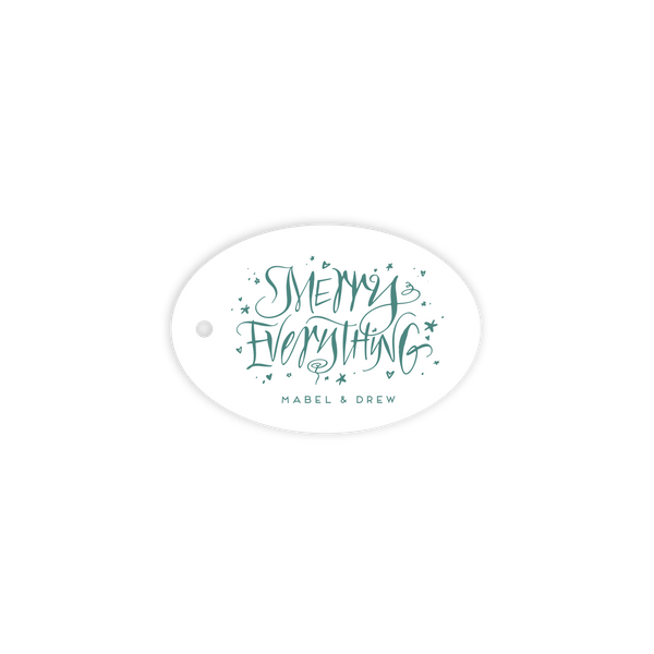 Mayfair 1 Color Letterpress Tag - Oval